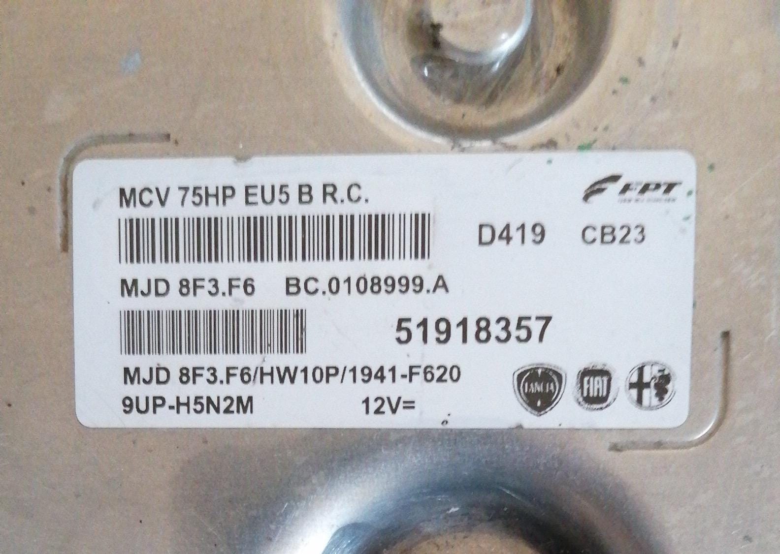 ECU CITROEN NEMO - FIAT FIORINO 51918357 MJD 8F3.F6 HW10P