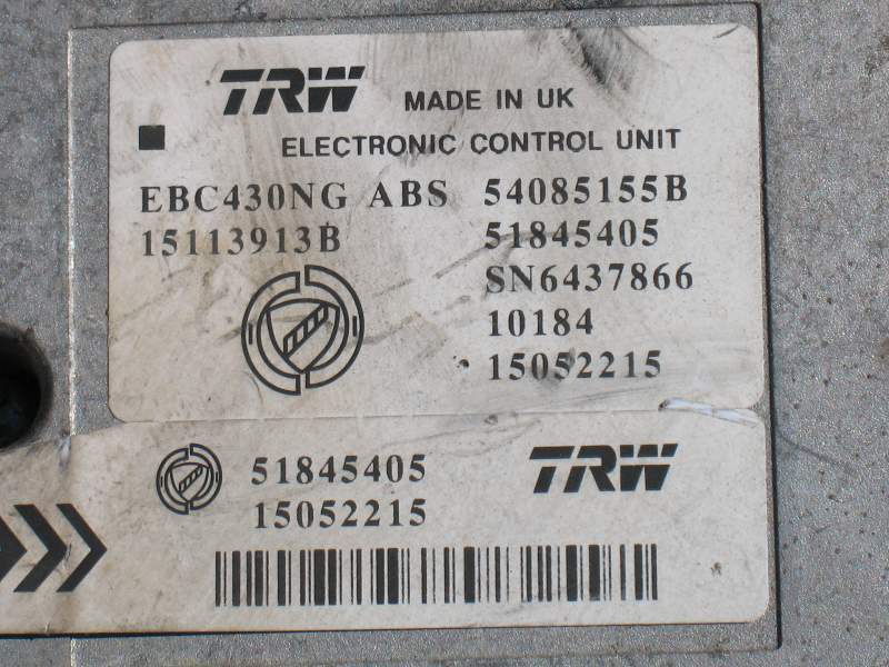 ABS LANCIA YPSILON, 15113913B, 54085155B 51845405, 15052215