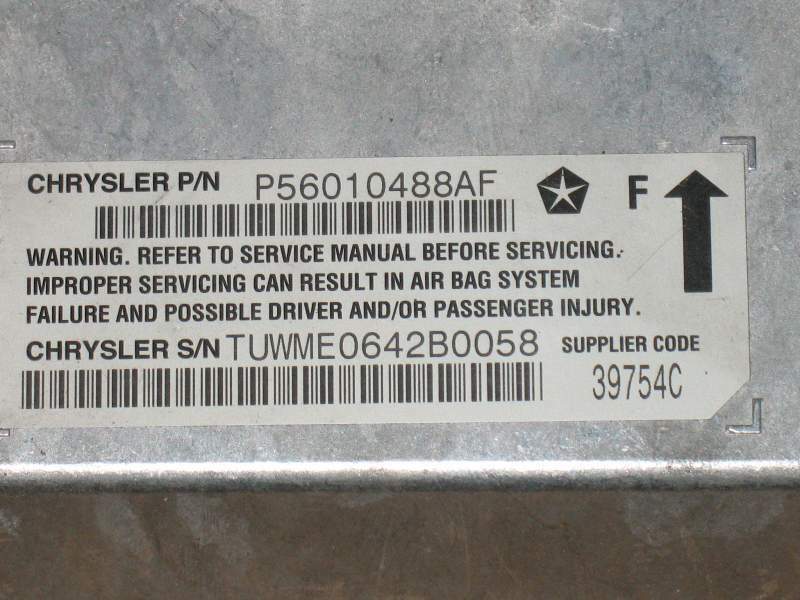 Airbag Sensor / Chrysler Jeep Grand Cherokee P56010488AF TUWME29