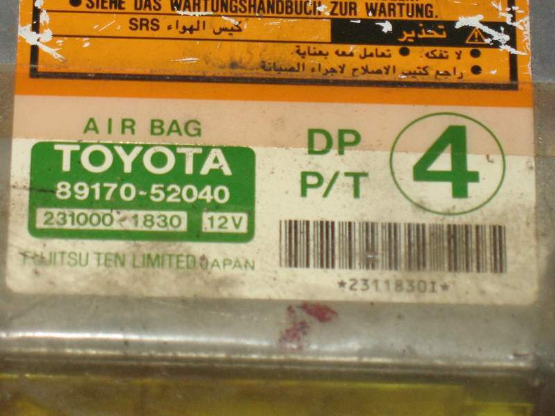 ECU Airbag Module Toyota Yaris, 8917052040,231001830