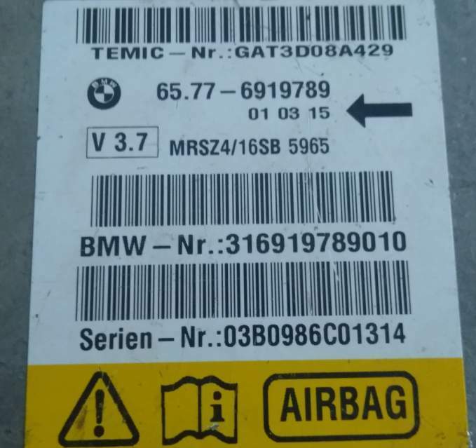 ECU AIRBAG BMW SEIE 5 316919789010 03B0986C01314 6919789