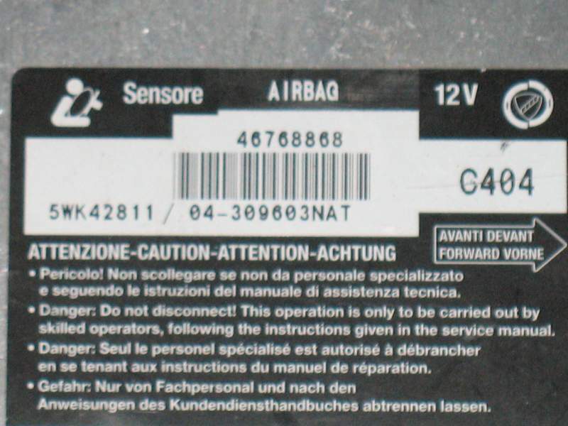 Airbag Fiat Bravo Brava 182 46768868 Siemens C404 5WK42811