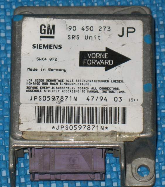 Ecu airbag opel astra siemens 5wk4072 srs unit 90450273 jp