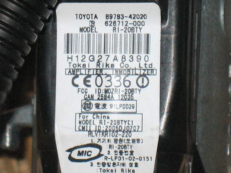 Blocchetto toyota rav4 immobilizer 8978342020 7441648351 05 2013