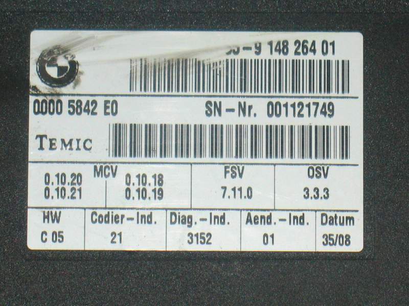 ECU Bmw 5 X3 X5 x6 001121749 61.35 9 148 264 01 6135914826401