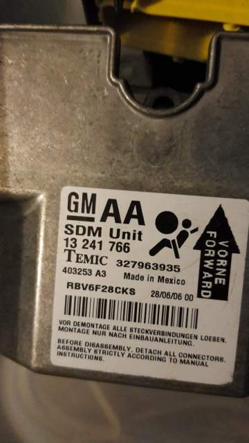 ECU AIRBAG Opel ZAFIRA B 1.9 CDTI 13241766 327963935