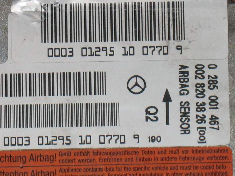Ecu airbag mercedes classe s 0 285 001 467 0285001467 q2 ab