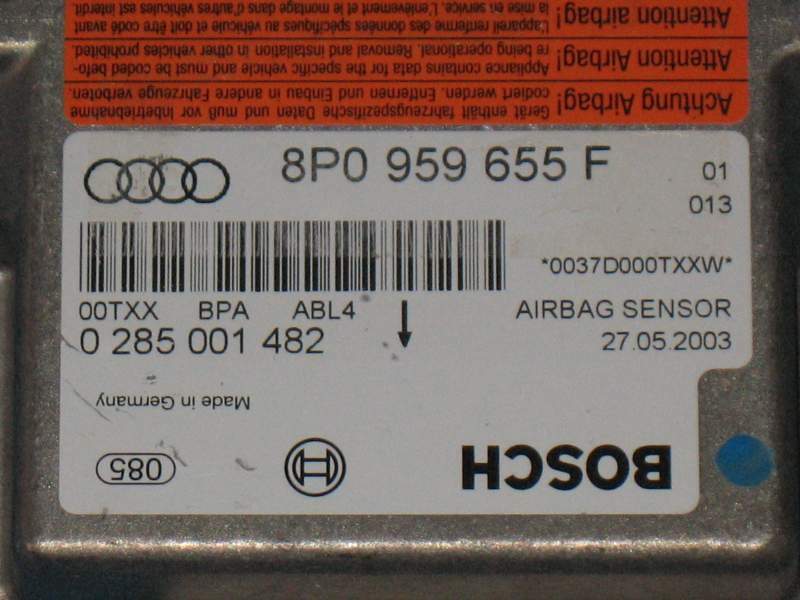 ECU AIRBAG AUDI A3 2004 2007 BOSCH 8P0959655F 0285001482