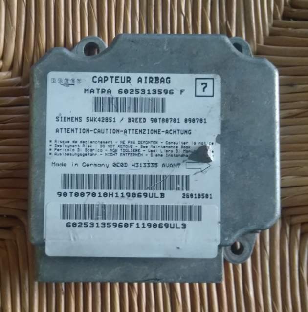 Ecu airbag renault espace iii 3 siemens matra 6025313596f