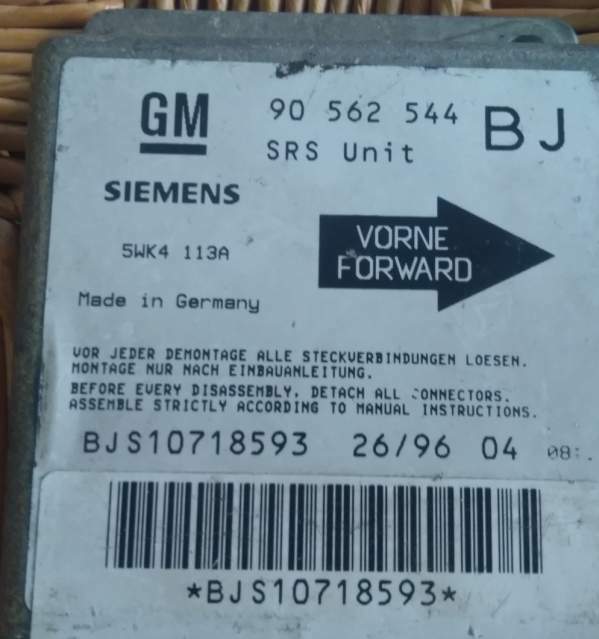ECU AIRBAG OPEL ASTRA 90562544BJ BJS10718593 5WK4113A