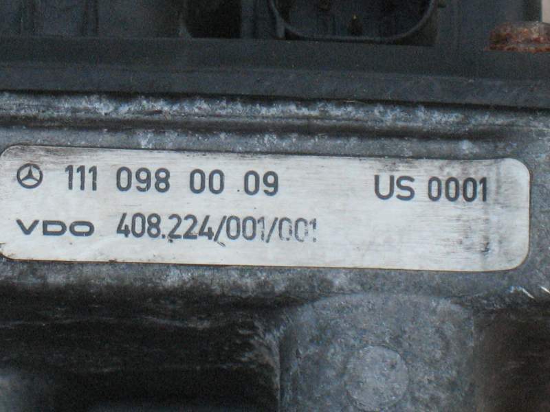 Corpo farfallato MERCEDES SLK , OEM 1110980009, VDO 408224001001