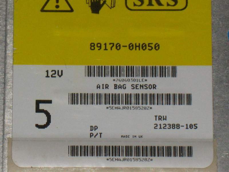 ECU AIRBAG C1 107 aygo toyota 89170-0H050 TRW 212388-105