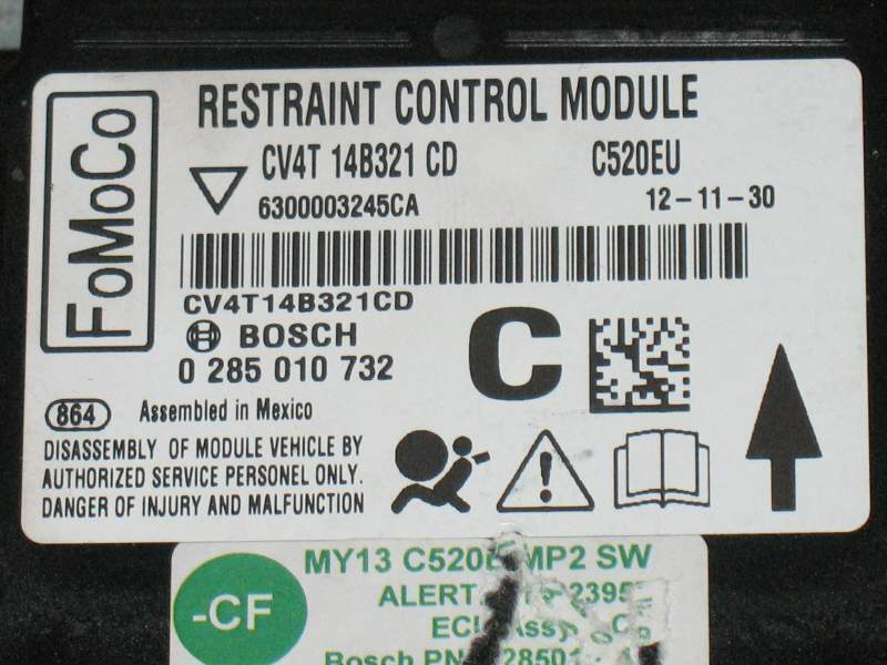 ECU airbag FORD CV4T14B321CD BOSCH 0285010732 CV4T-14B321-CD