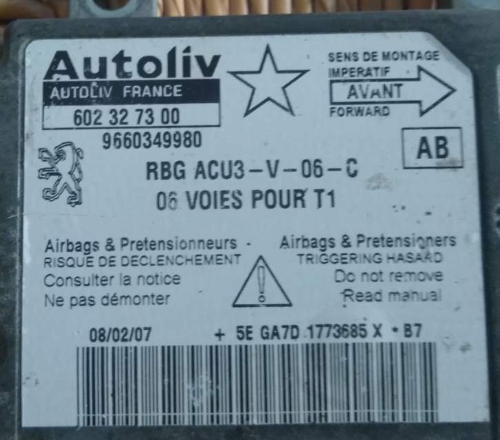 AIRBAG PEUGEOT 206-207 9660349980 AUTOLIV RBG ACU3 602327300