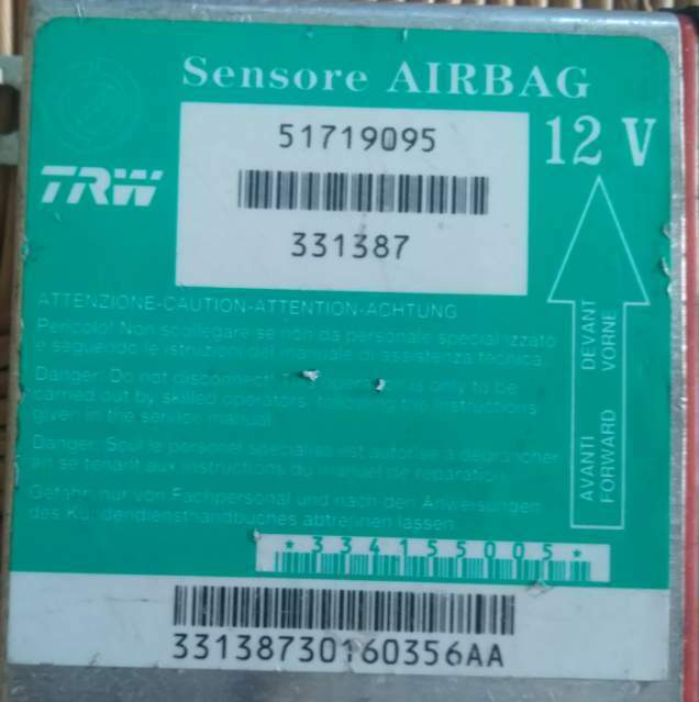 Ecu centralina airbag fiat seicento trw 98 > 05 51719095 331387