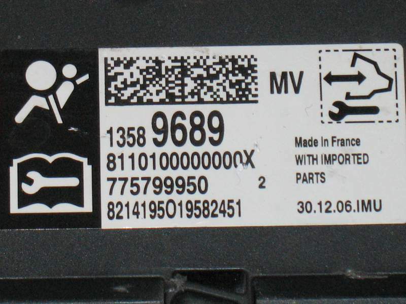 Ecu airbag opel astra zaffira 775799950 13589689