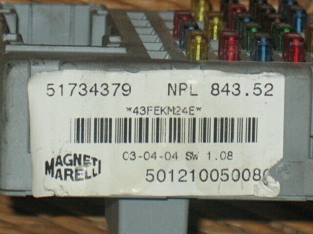 Ecu centralina porta fusibili lancia y 51733921 51734379