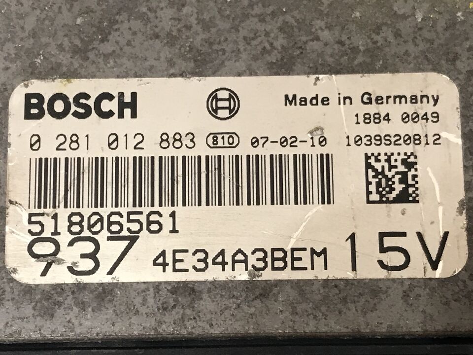 ECU ALFA ROMEO GT 1.9 FIAT STILO 0281012883 55206271 4E34A3BDM EDC16C39