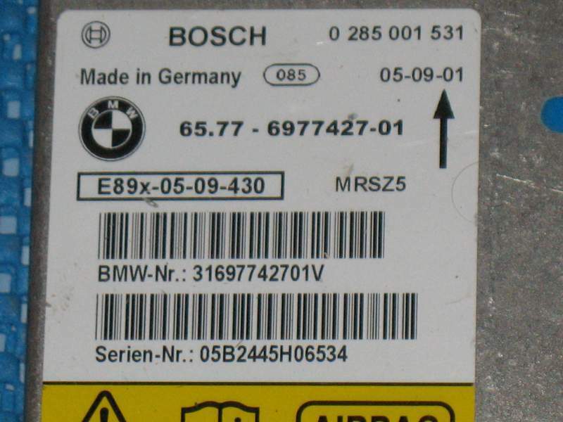 ECU Airbag Bosch BMW Serie 1 0285001531 65.77-6960268-01