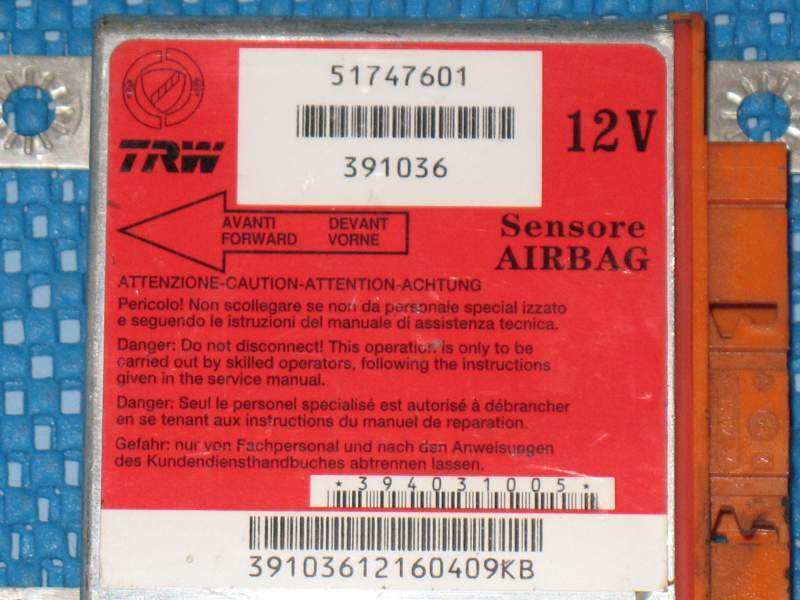 Ecu airbag fiat grande punto trw 51747601 391036