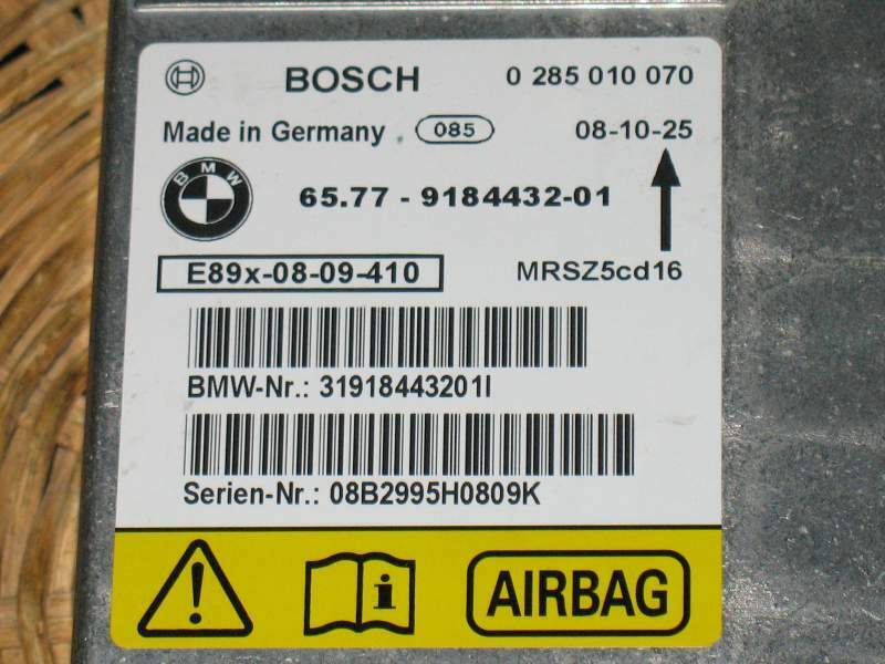 ECU AIRBAG BMW E81 E87 E90, BOSCH 0285010070, BMW 31918443202