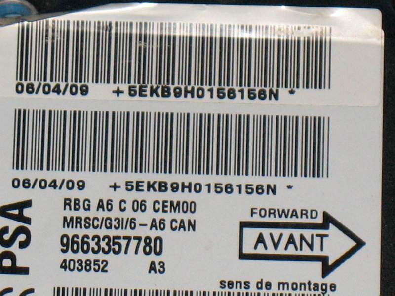 Ecu airbag citroen c2 9663357780 1.4 benzina