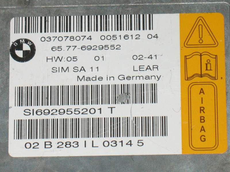 ECU AIRBAG BMW 65776929552 6929552 7 SERIE E65 E66 745LI 65.77-6929552