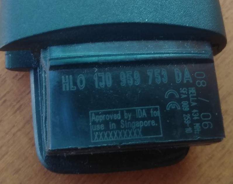 Chiave Originale Volkswagen Vw Golf Passat Skoda 1J0959753DA