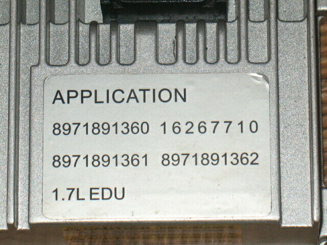 Ecu pompa gasolio opel astra corsa 1.7 isuzu 16267710 8971891360