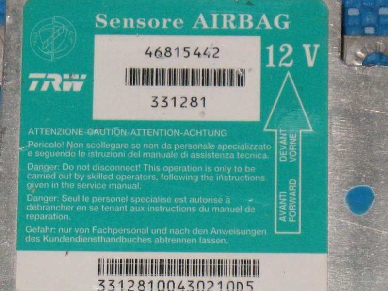 Ecu air bag fiat seicento 1998 - 2010 TRW 46815442 331281