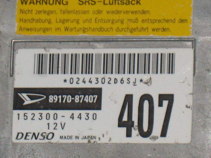ECU AIRBAG DAIHATSU TERIOS 1.3 2001 89170-87407 152300-4430