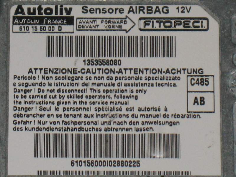 Ecu airbag autoliv 610156000d 1353558080 fiorino