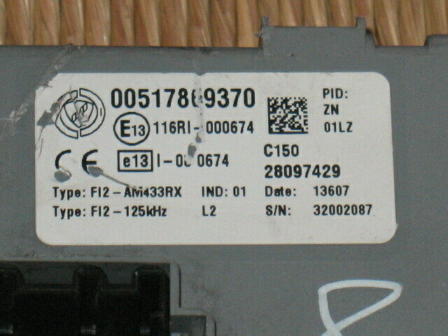 Ecu body computer con chiave fiat 500 00517869370 517869370