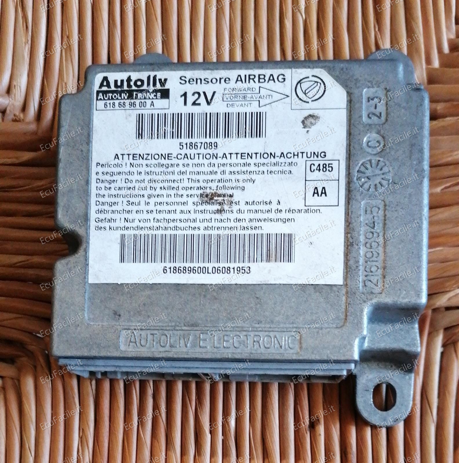 Airbag LANCIA Y - 51867089 AUTOLIV 618689600-A C485 618689600A