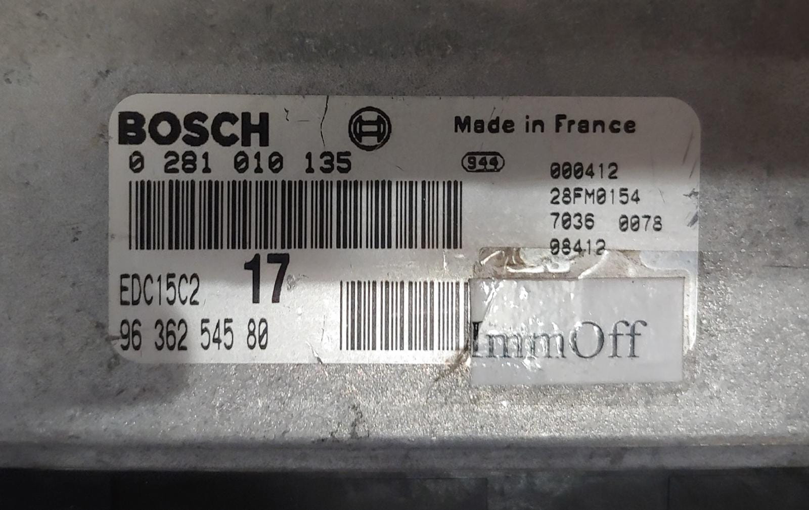 ECU PEUGEOT 806 2.0 HDI BOSCH 0281010135 9636254580 EDC15C2