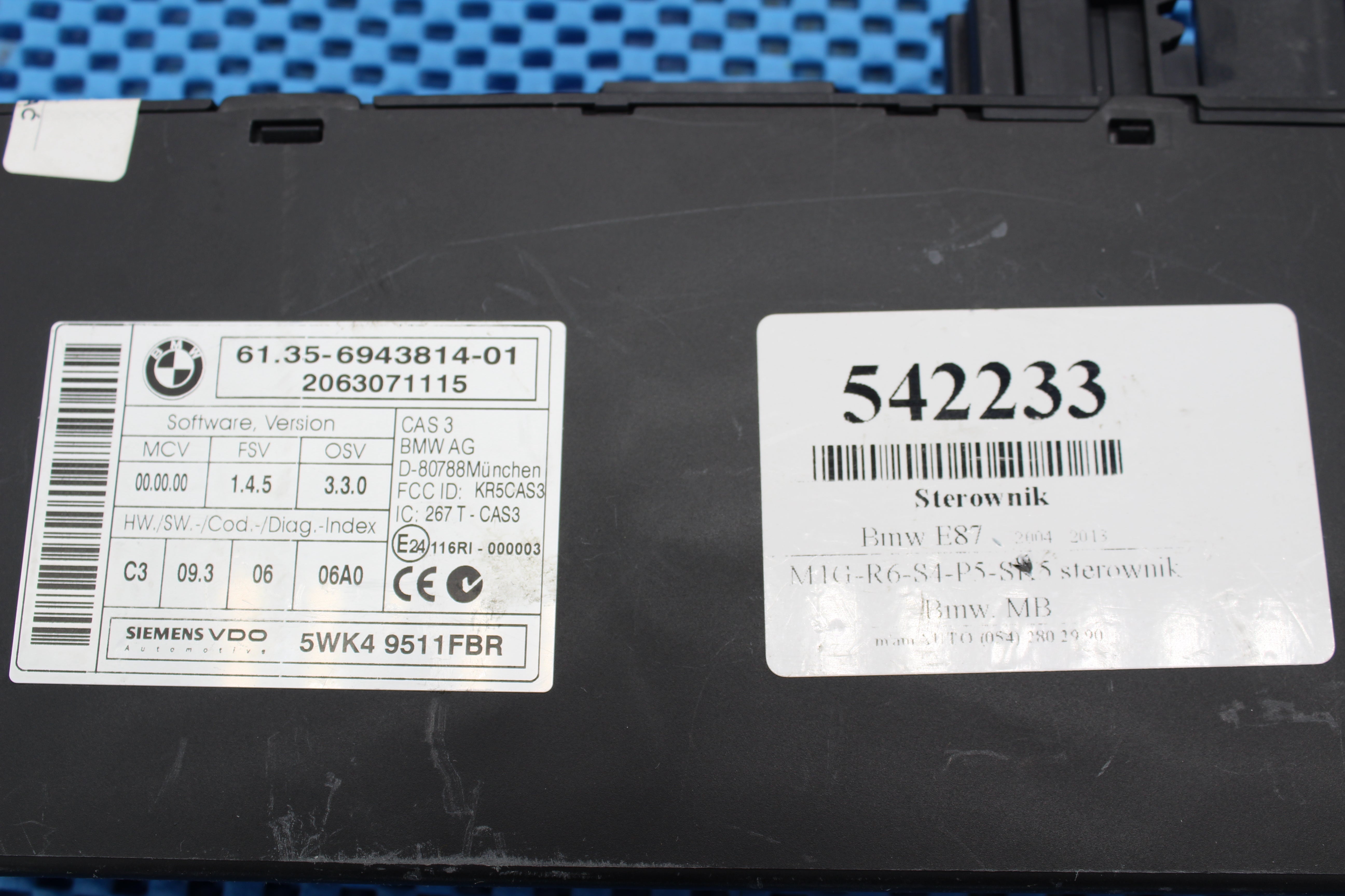 CAS 3 61.35-6943814-01 2062582968 SIEMENS VDO 5WK49511 6943814