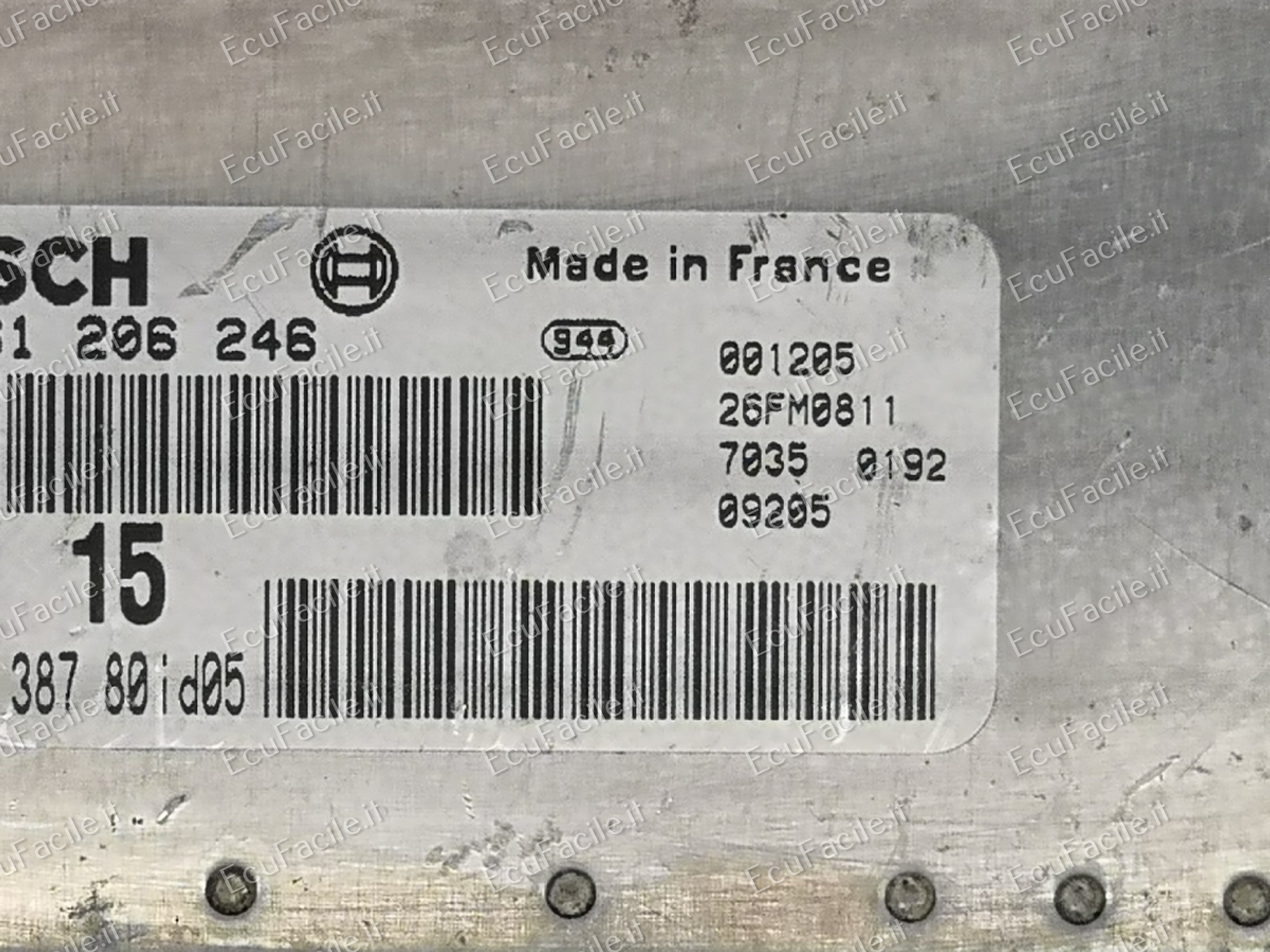 ECU CITROEN SAXO PEUGEOT 106 1.1 BOSCH 0261206246 9637838780