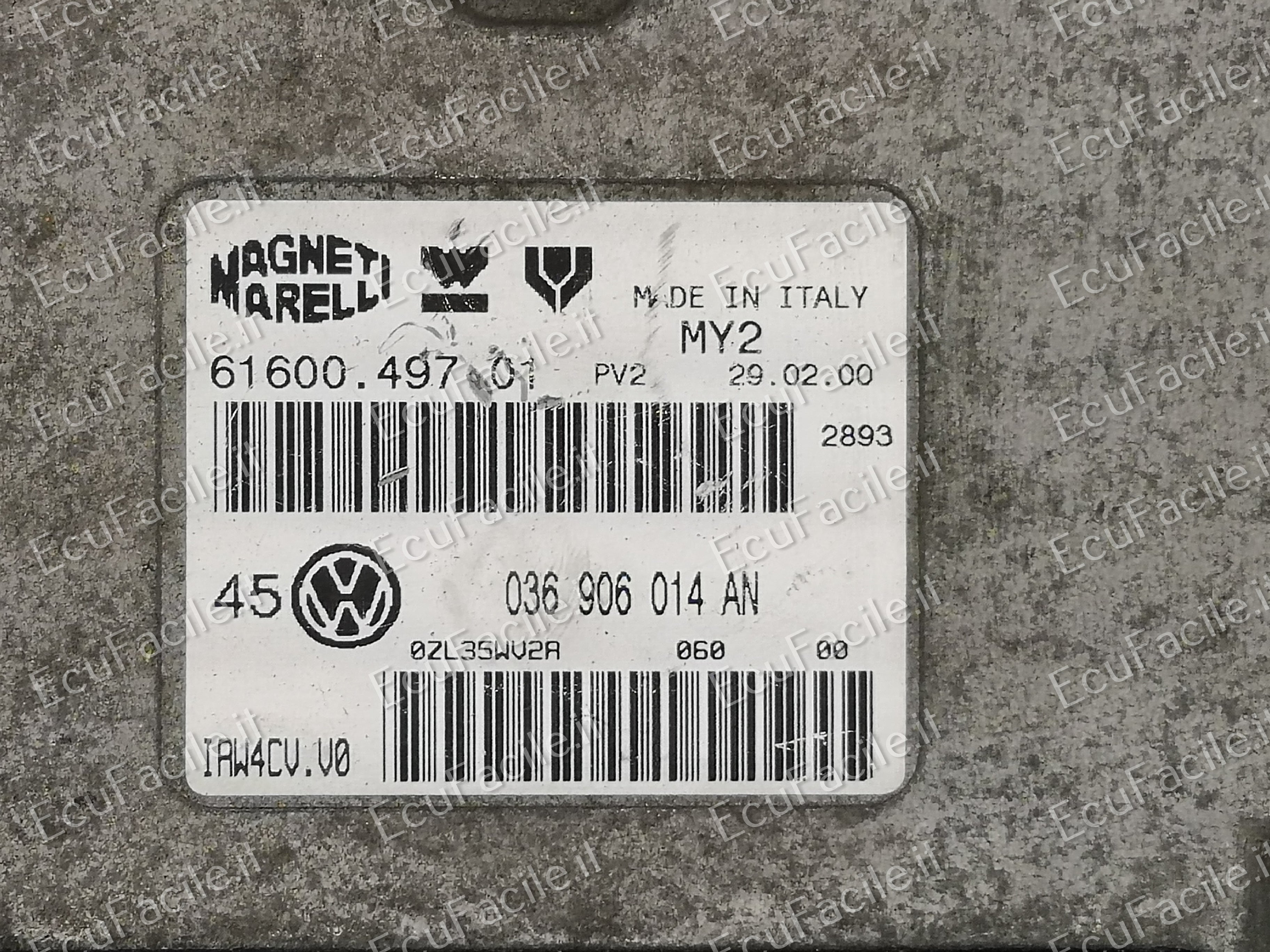 ECU VW GOLF 1.4 036 906 014 AN, 61600.497.01, 6160049701