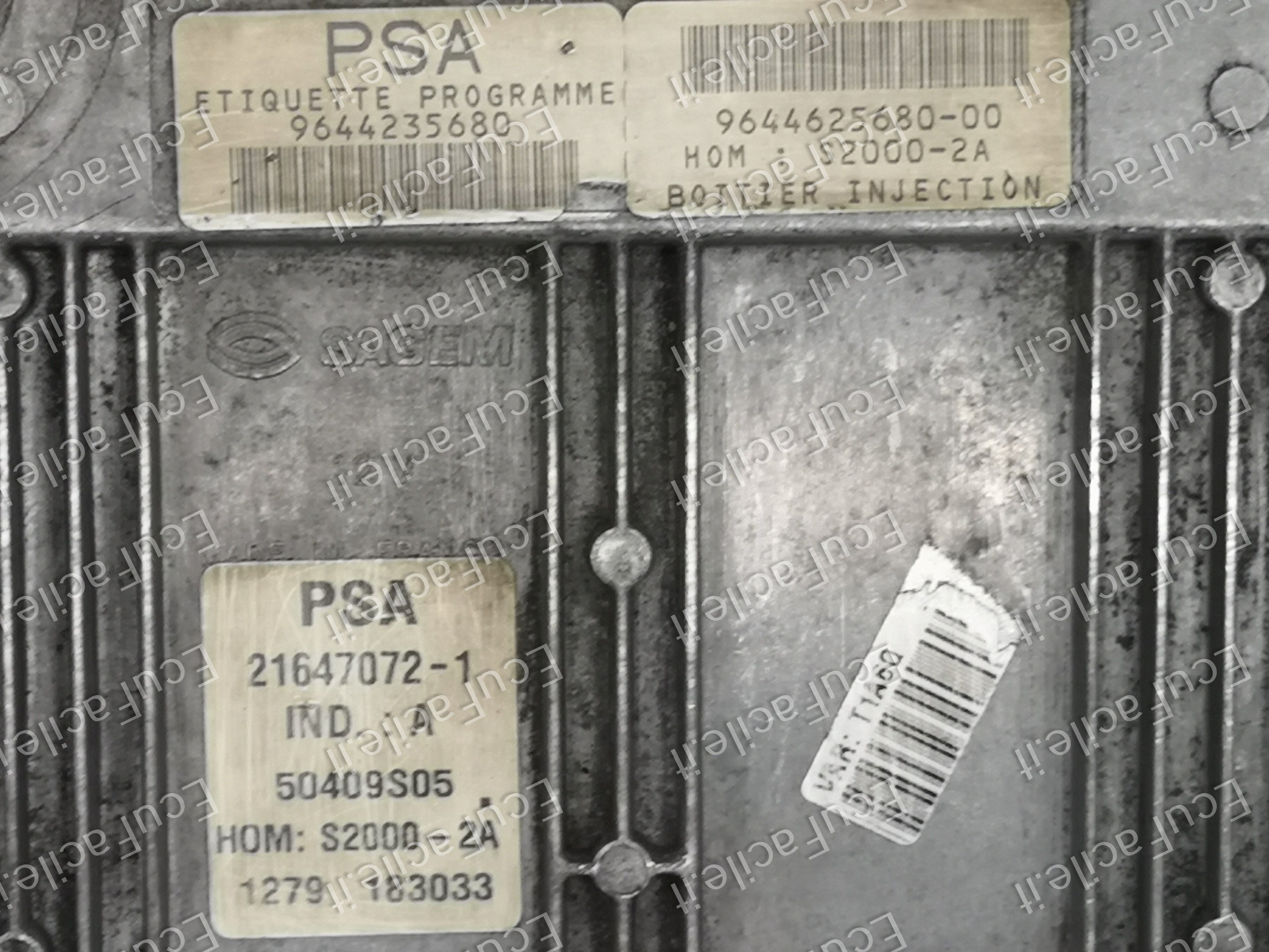 Ecu PEUGEOT 206 1.4 AGEM 21647072-1 HOM S2000-2A 9644235680