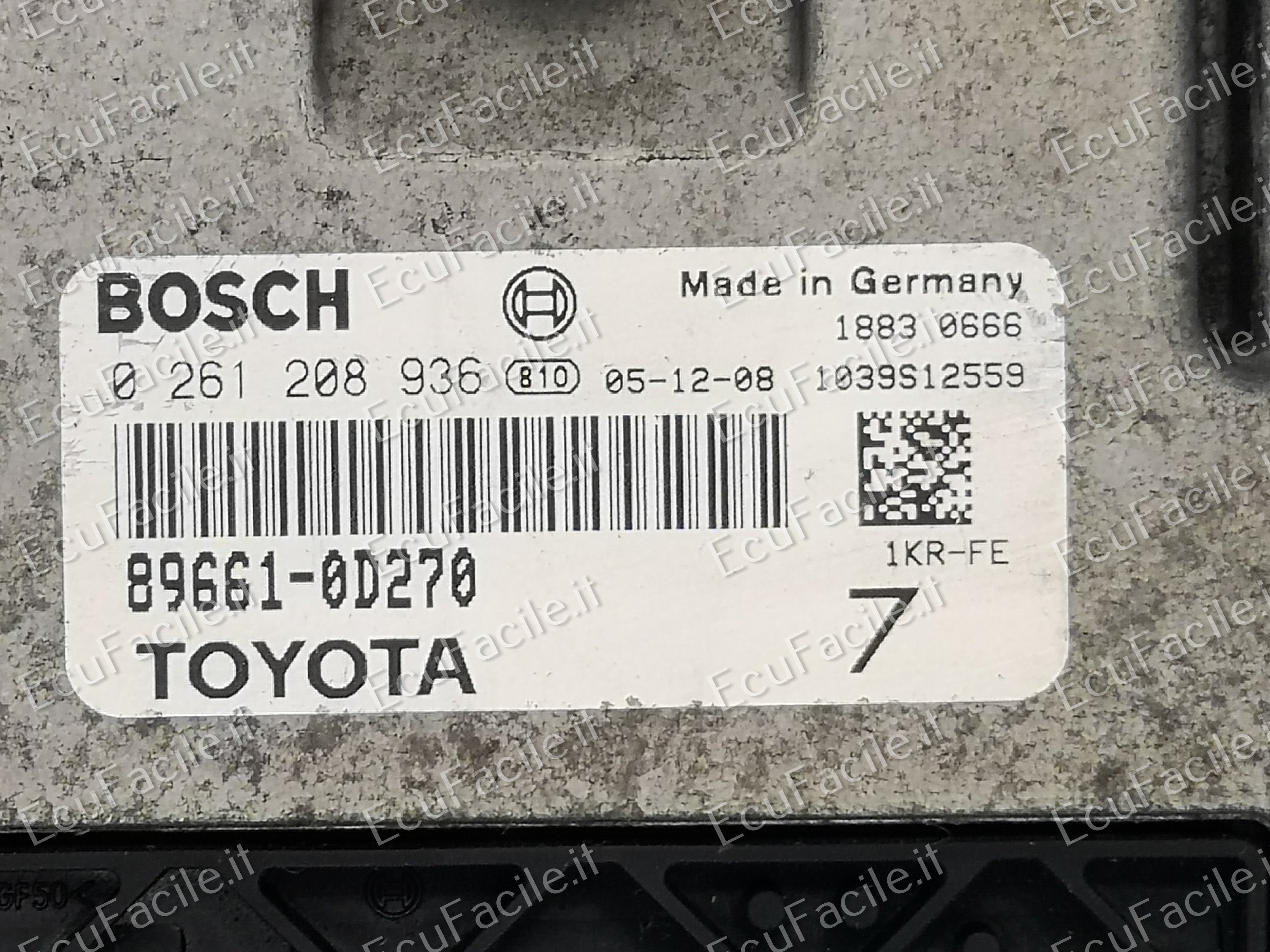 ECU CENTRALINA TOYOTA YARIS 1.0 1000 1KR 0261208936 89661-0D270 ME7.9.51
