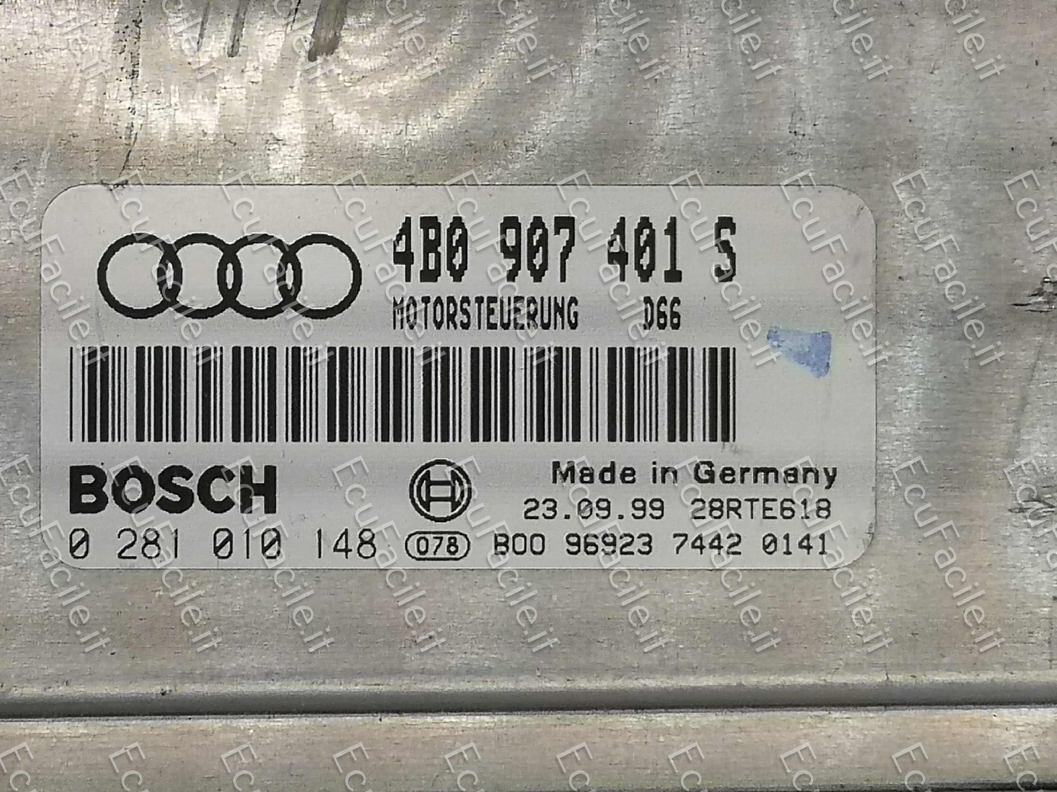 Ecu centralina motore audi a6 v6 2.5 tdi 0281010148 4b0907401s EDC15M