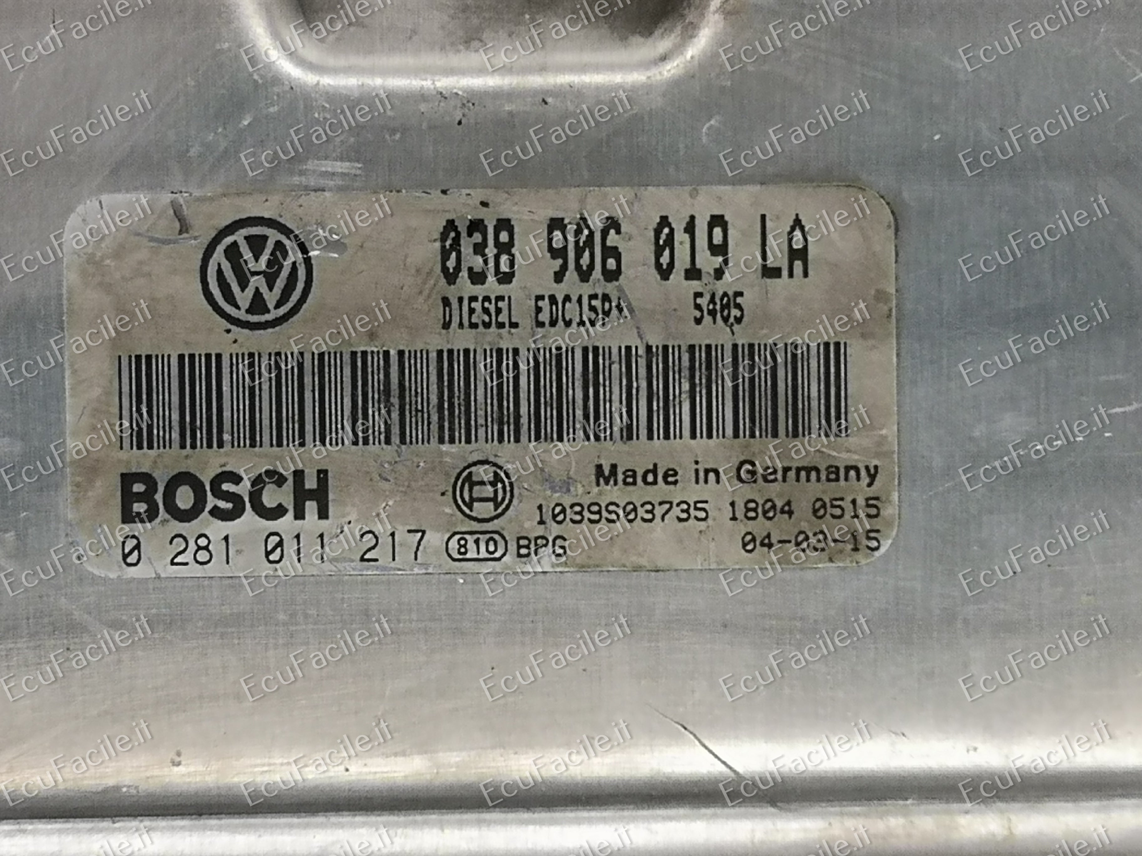 ECU SKODA FABIA 1.9 TDI 0281011217 038906019LA , EDC15P+.