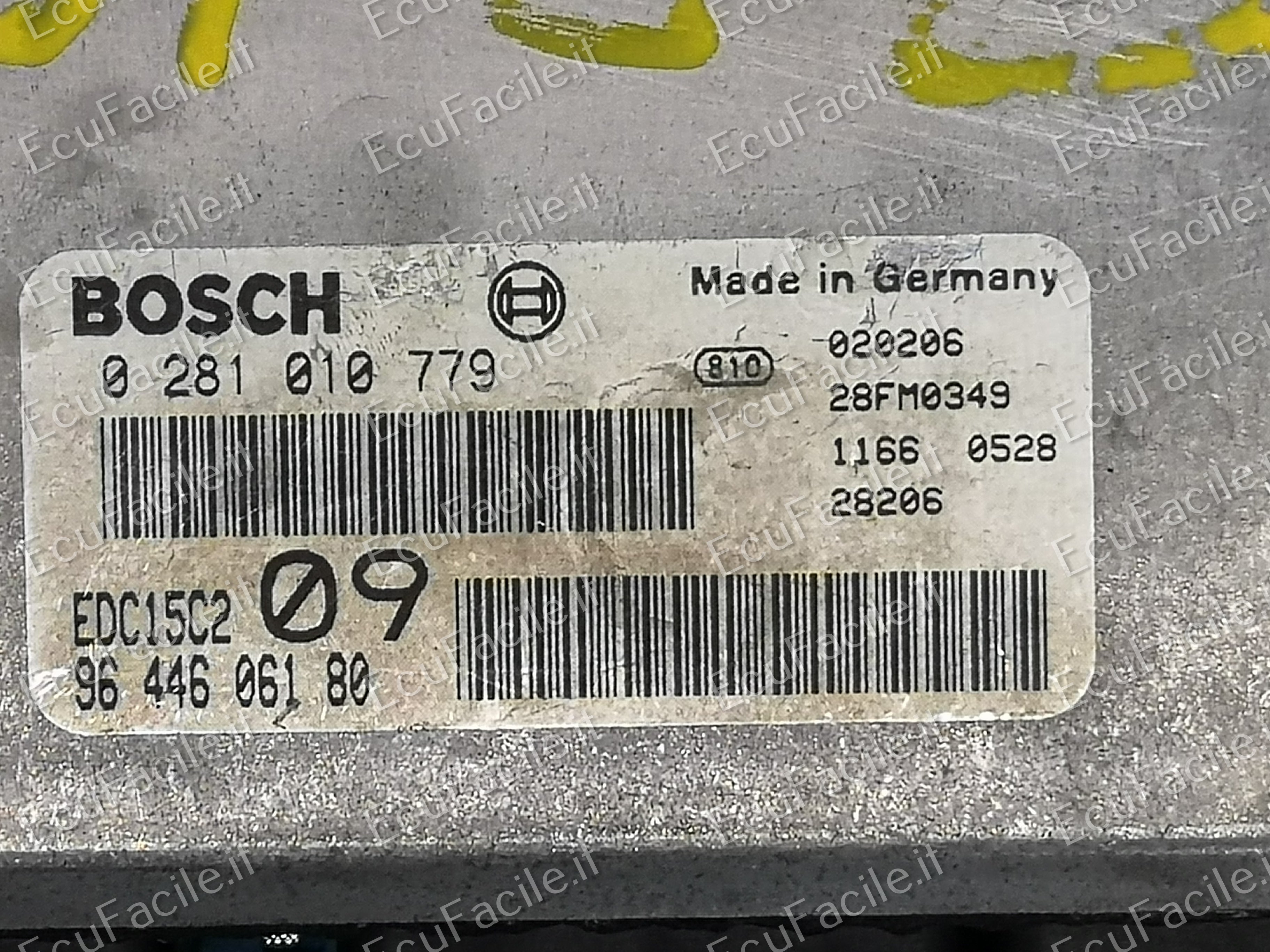 ECU PEUGEOT 307 2.0 HDI BOSCH 0281010779 9644606180