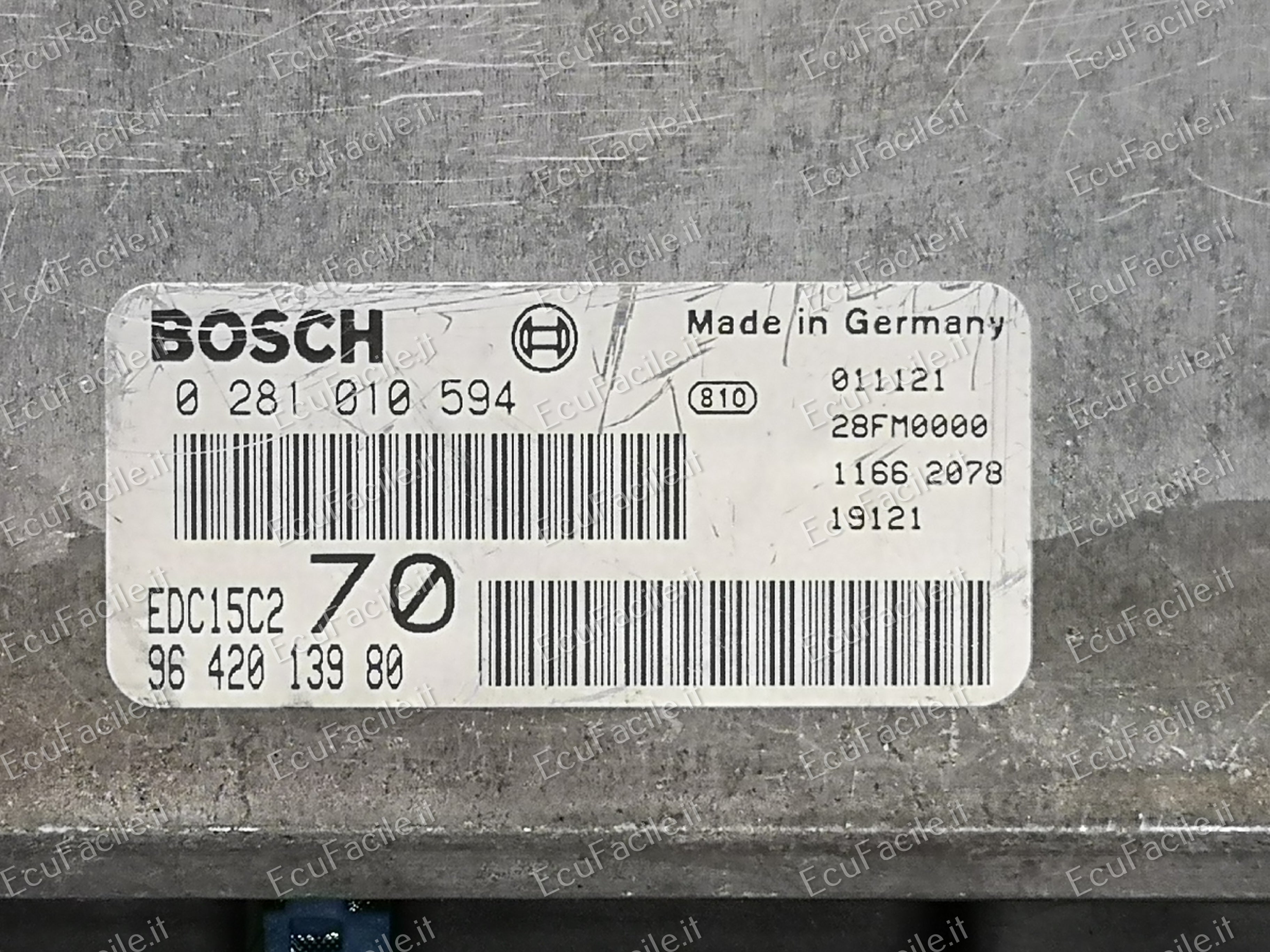 ECU PEUGEOT 206 2.0 HDI BOSCH 0281010594 9642013980 EDC15C2 70