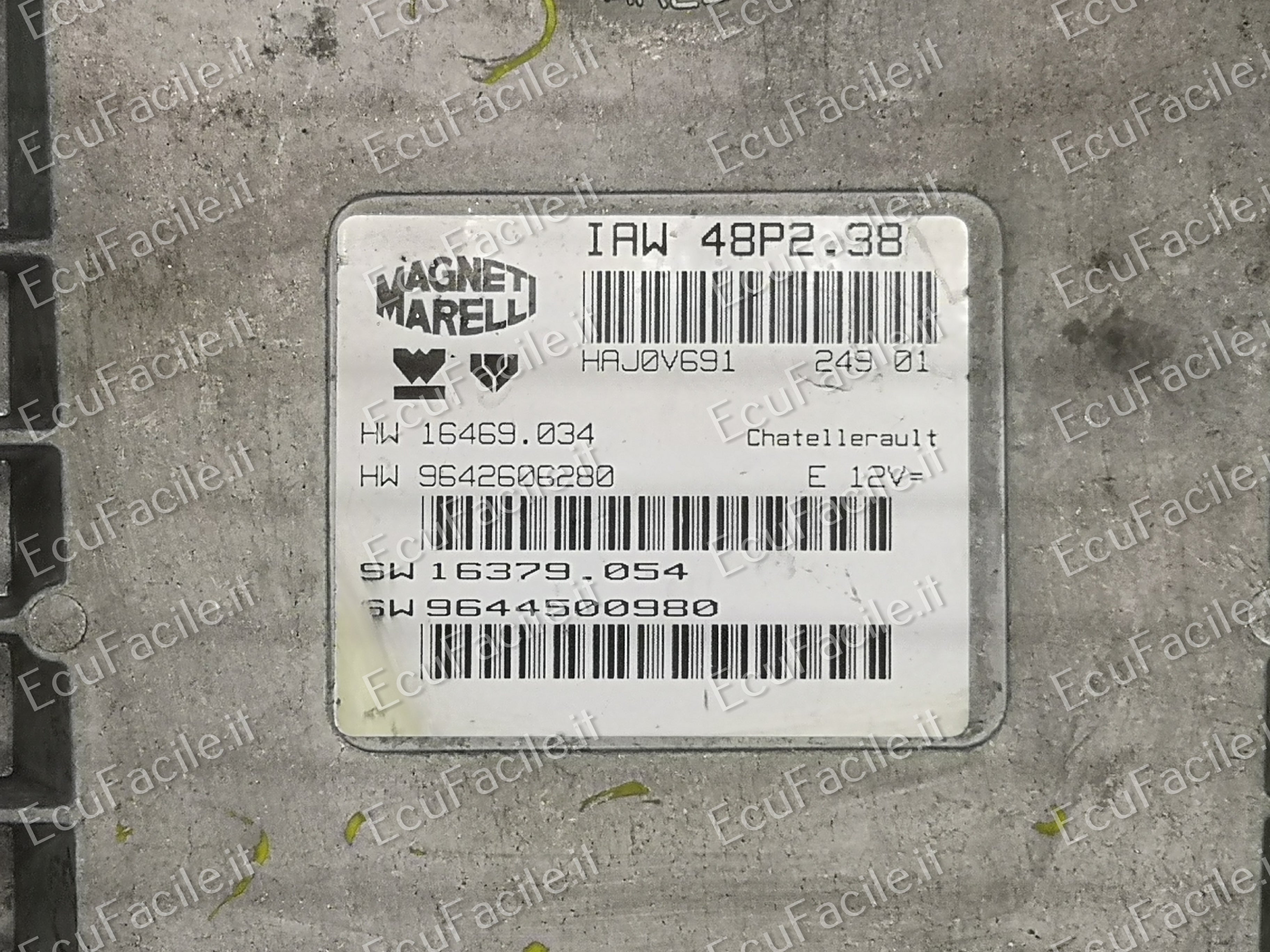 ECU PEUGEOT 206 CC IAW 48P2.38 HW 9642606280 SW 9644500980