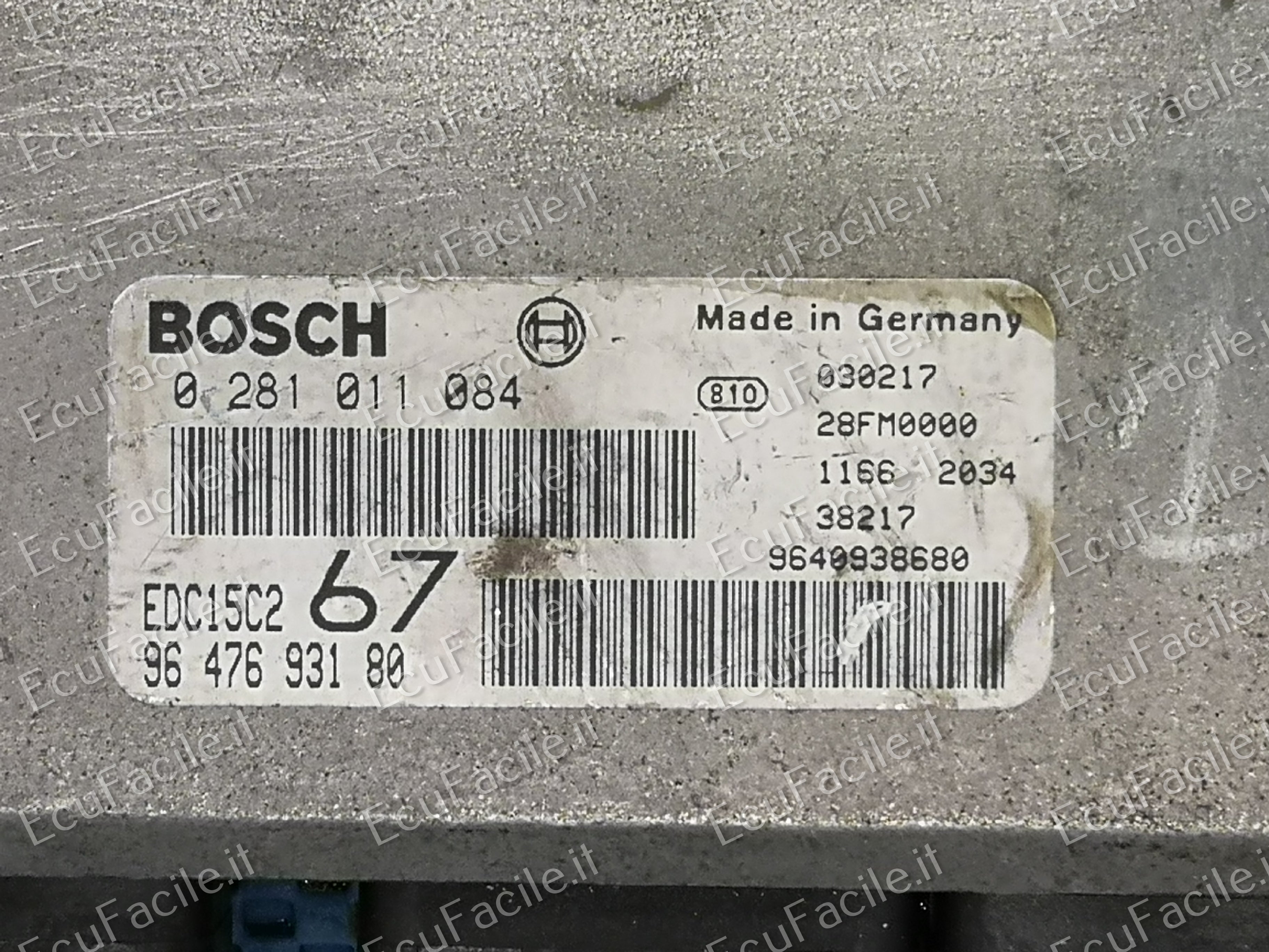 ECU CITROEN PICASSO 2.0 HDI 0281011084 9647693180 EDC15C2