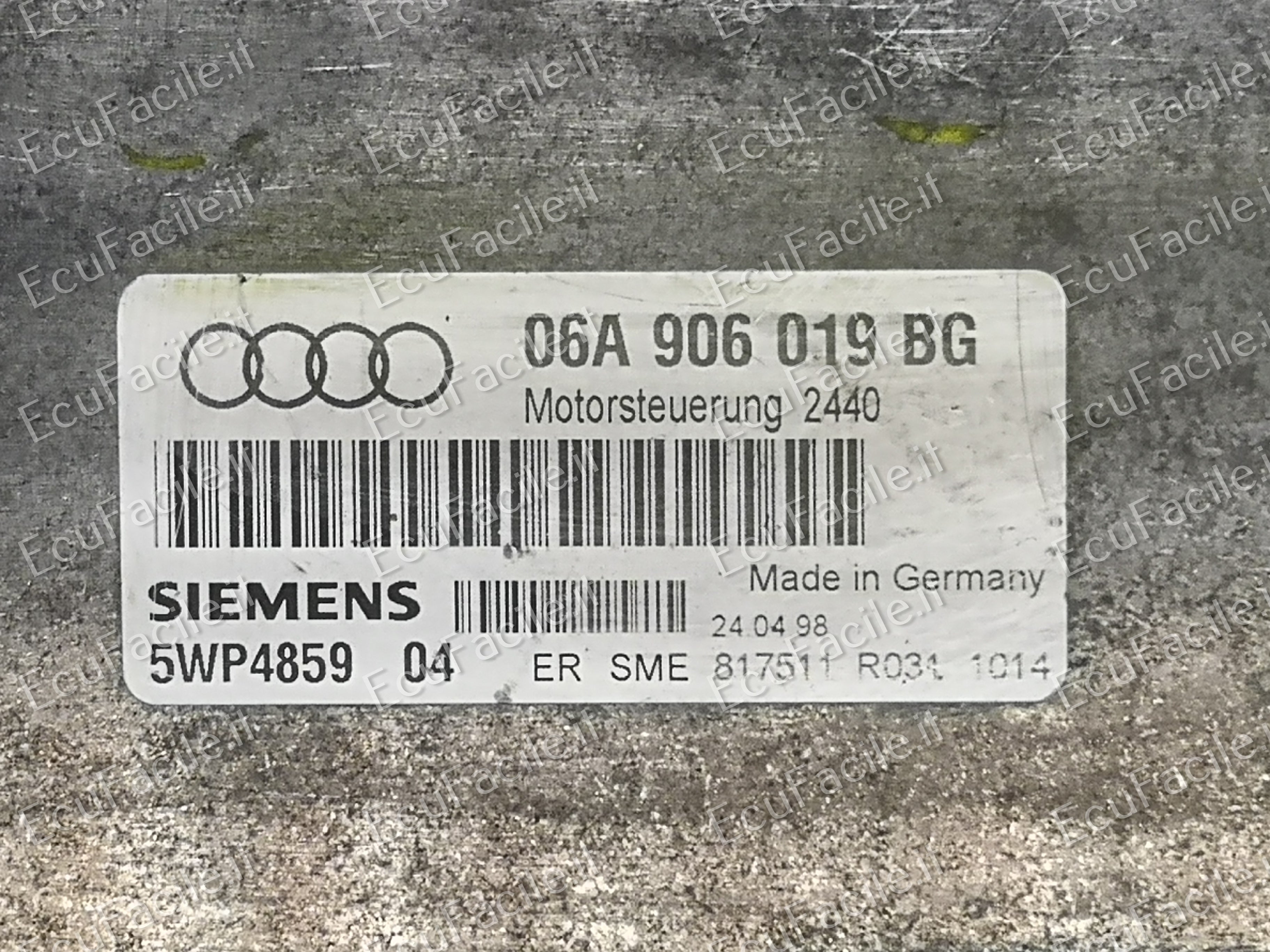 ECU CENTRALINA AUDI A3 1.6 AKL 06A906019BG 5WP4859 04