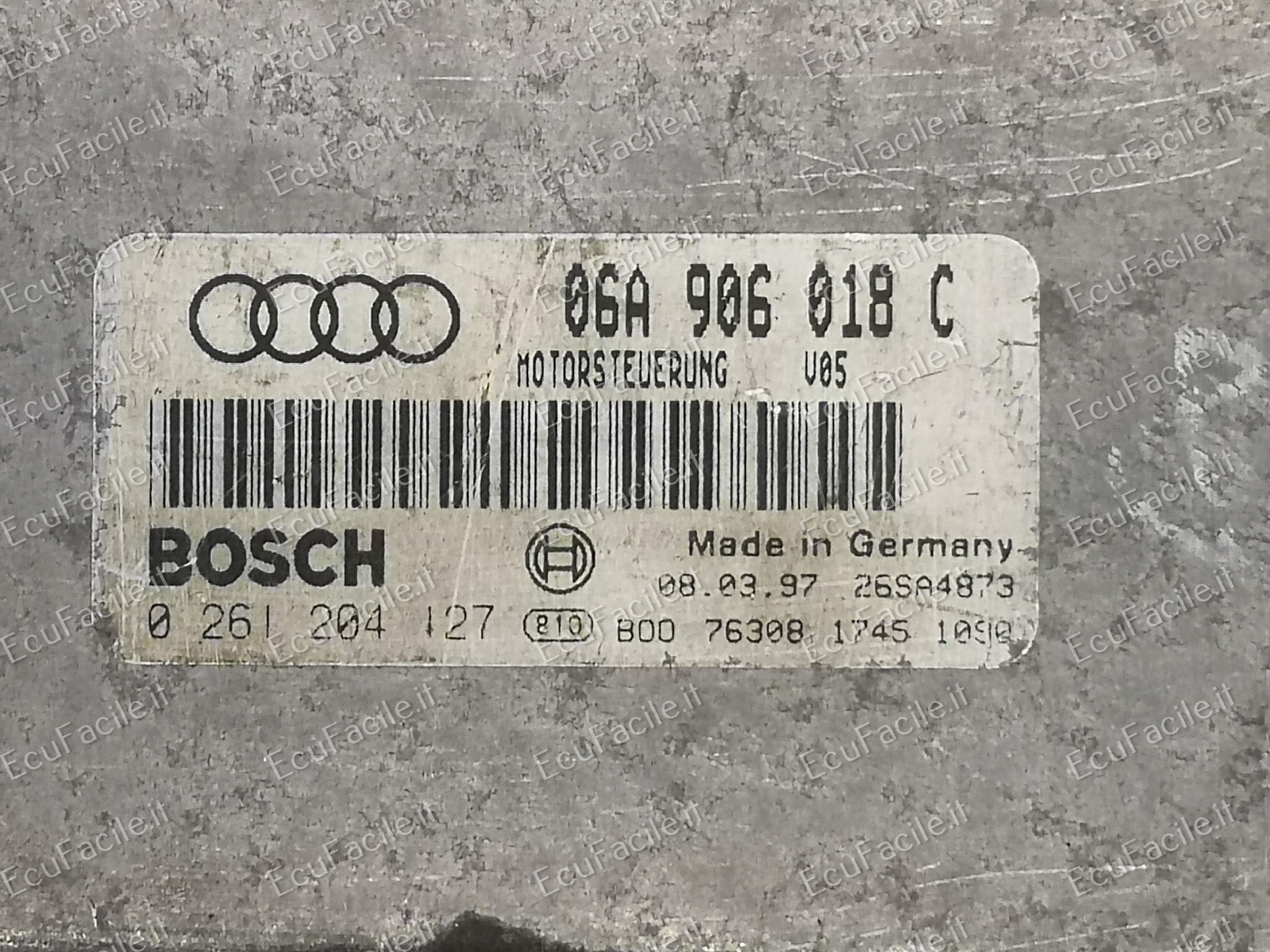 ECU CENTRALINA AUDI A3 1.8 0261204127 06A906018C