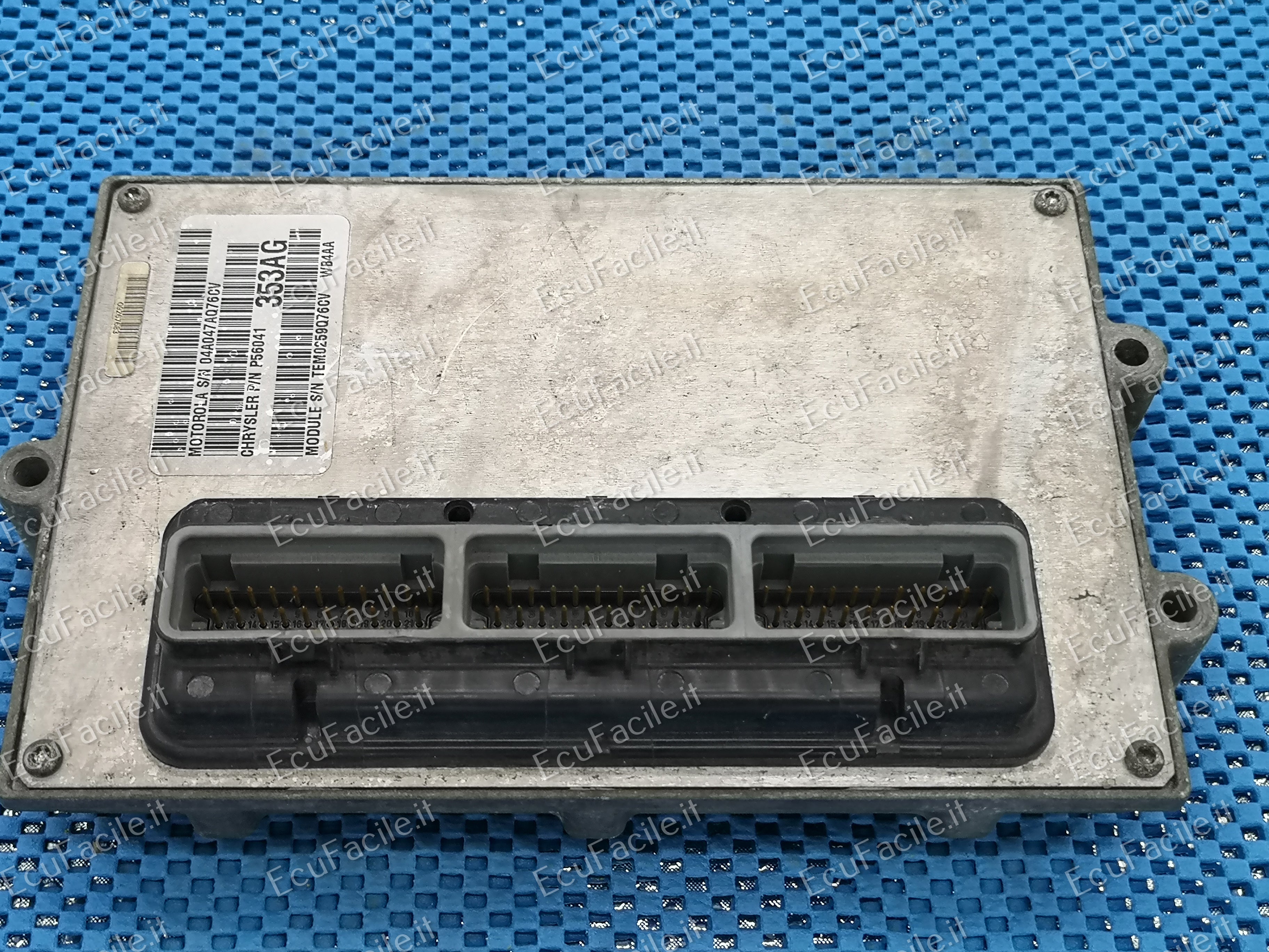 Ecu chrysler voyager 2.5 tdi sn 04a047aq76cv pn p56041 353ag