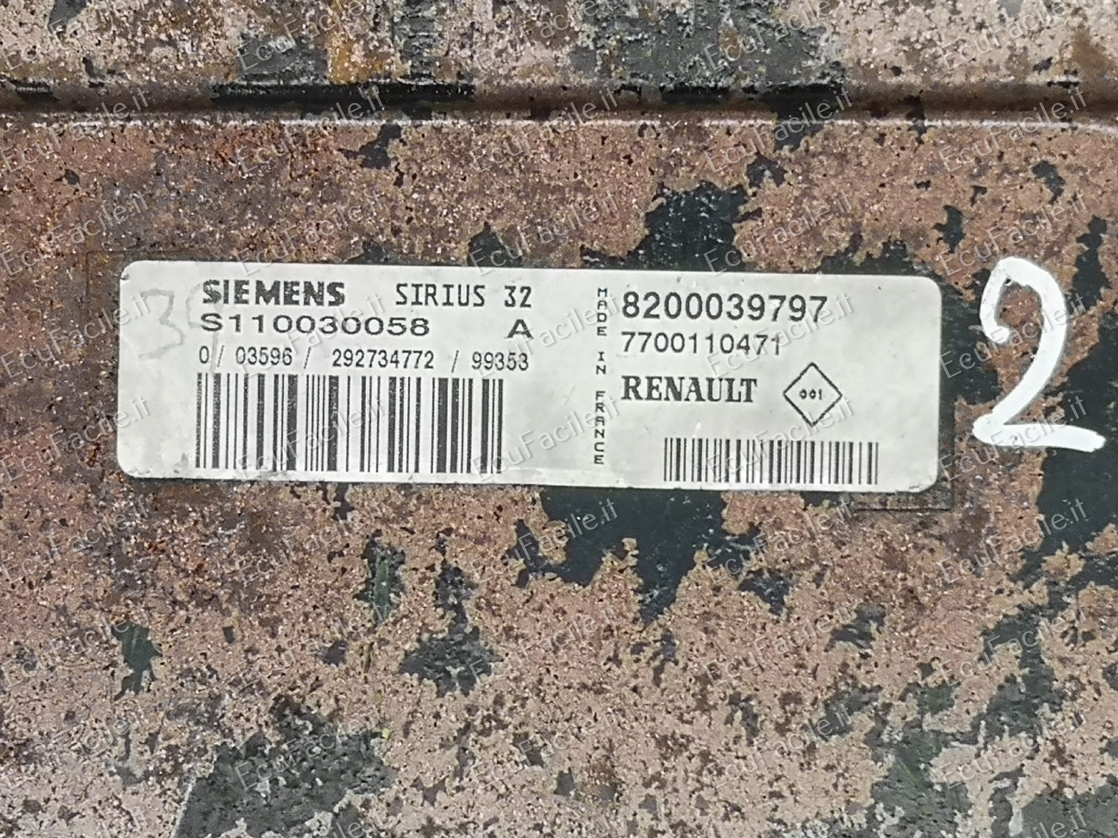 ECU CLIO 1.4 16V SIRIUS 32 S110030058A 8200039797 / 7700110471